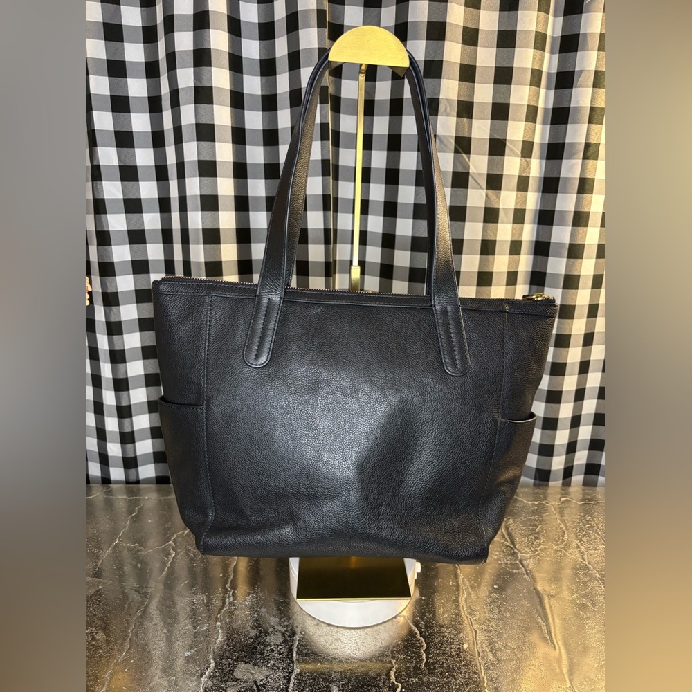 Fossil Sydney Black Leather Shopper Tote - Picture 3 of 10